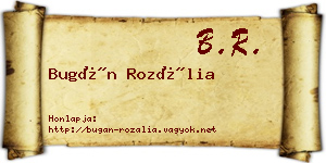 Bugán Rozália névjegykártya